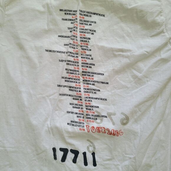 Tultex The Cure Numbers‎ On White Tour T-Shirt L White Red Crewneck Graphic Tee - Picture 3 of 7